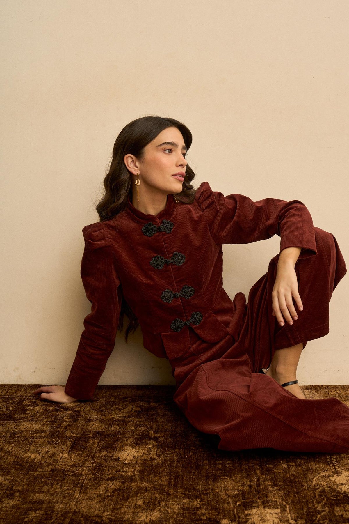 Isoline Embroidered Corduroy Jacket