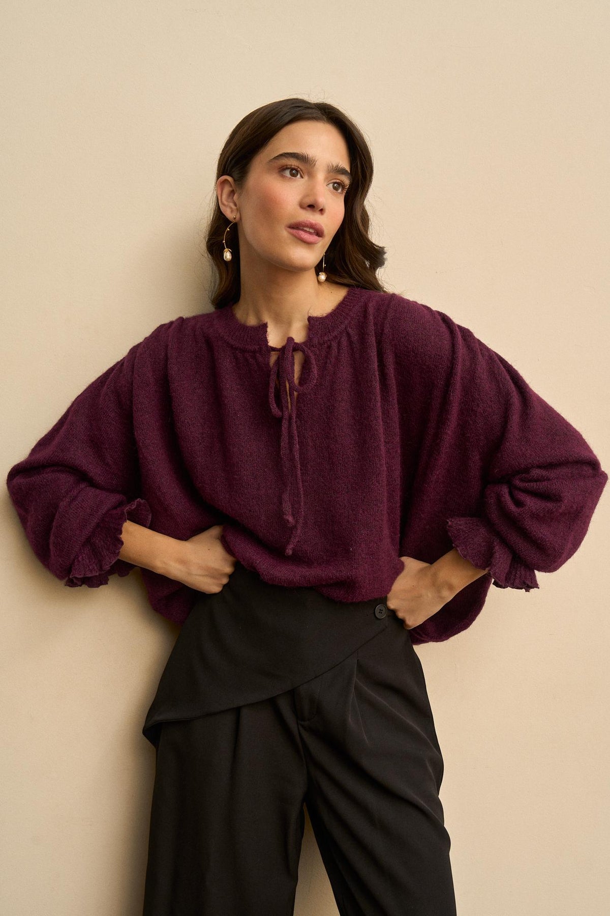 Amélie Knitted Ruffle Cardigan