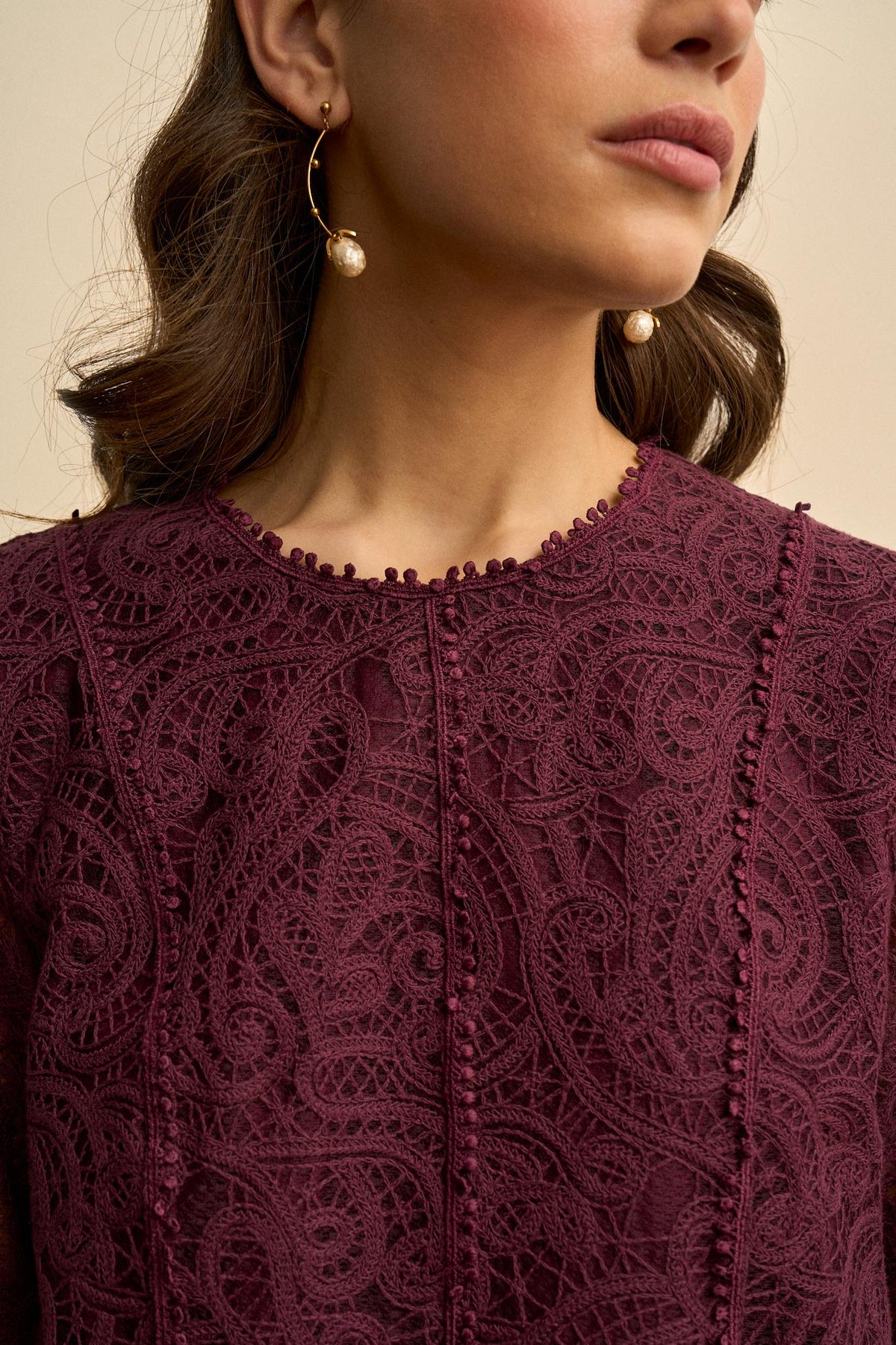 Adelina Openwork Lace Blouse
