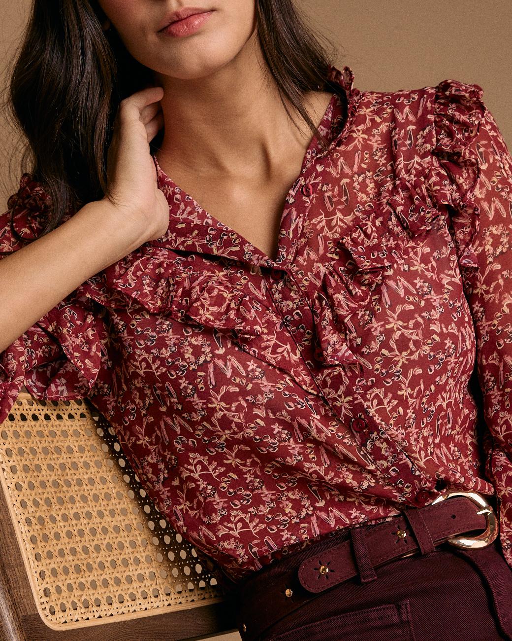 Camisa Volantes Estampado Lidia