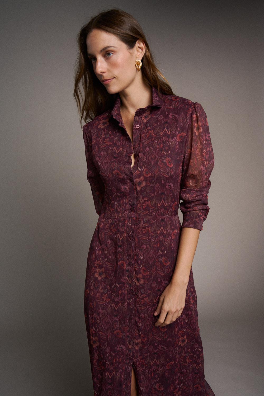 Vestido Berenjena Ombeline