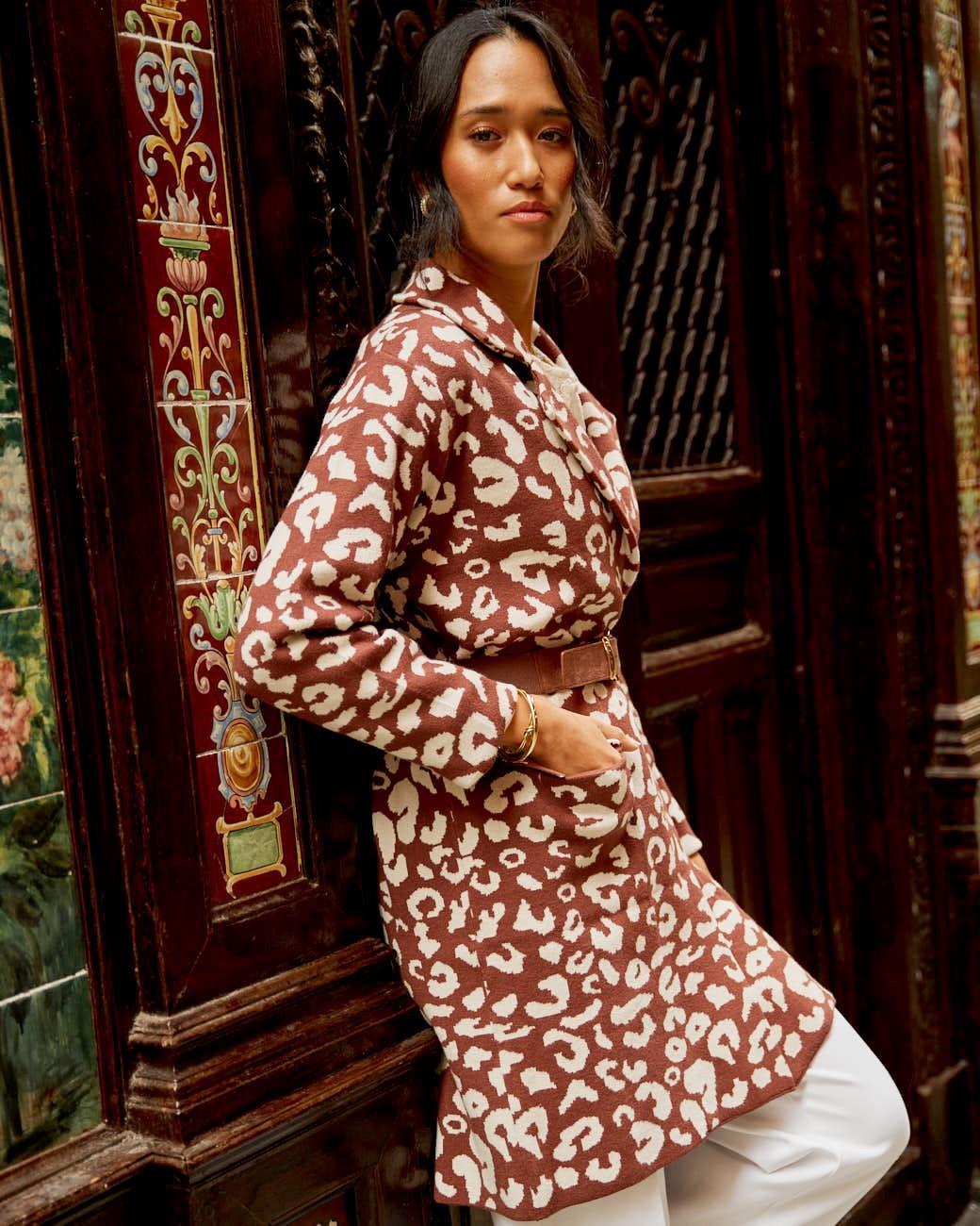 Abrigo Animal Print Nere