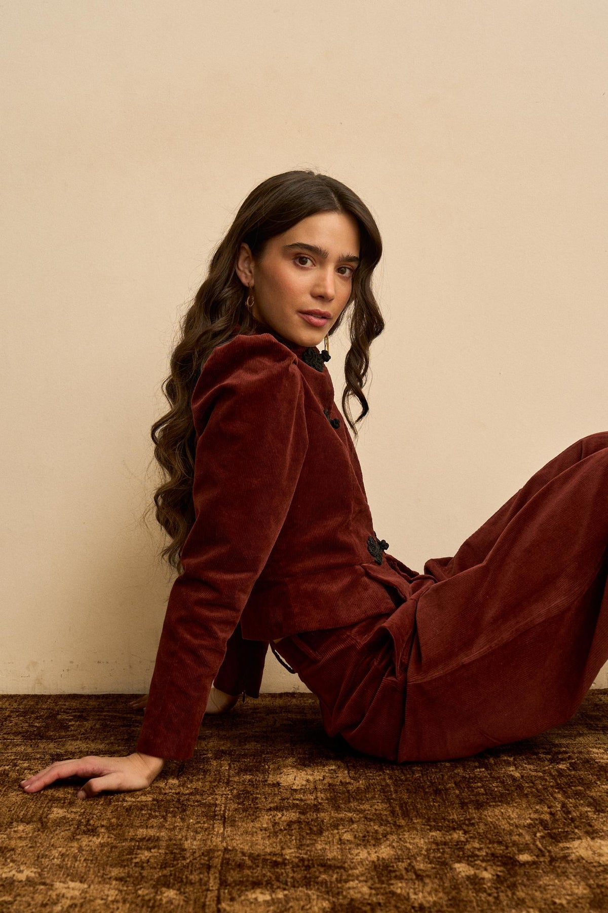 Isoline Embroidered Corduroy Jacket