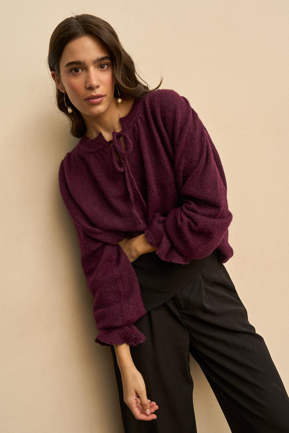 Amélie Knitted Ruffle Cardigan