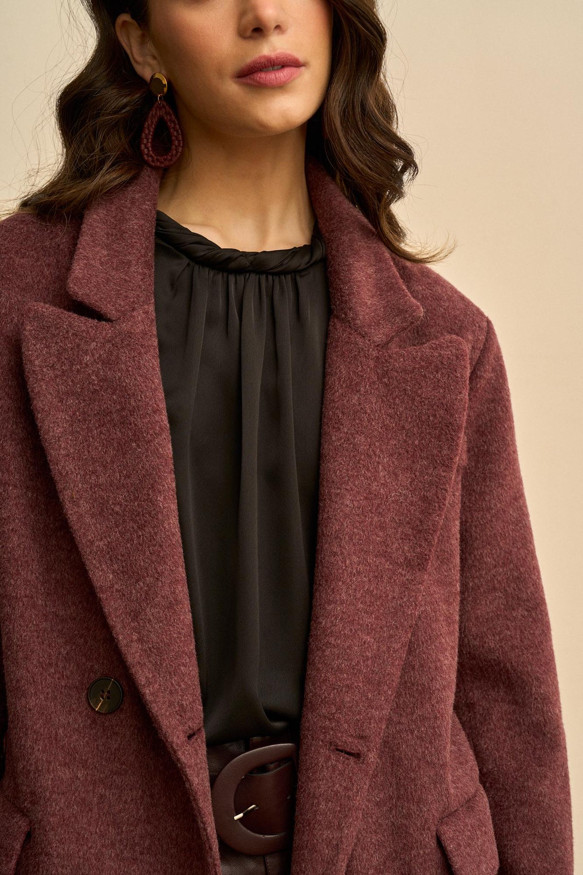 Eulalie Wool-Blend Wrap Coat