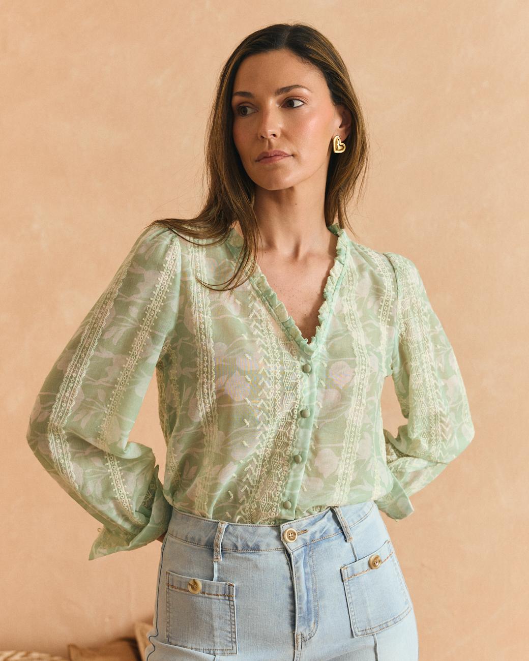 Camisa Celeste Felicia