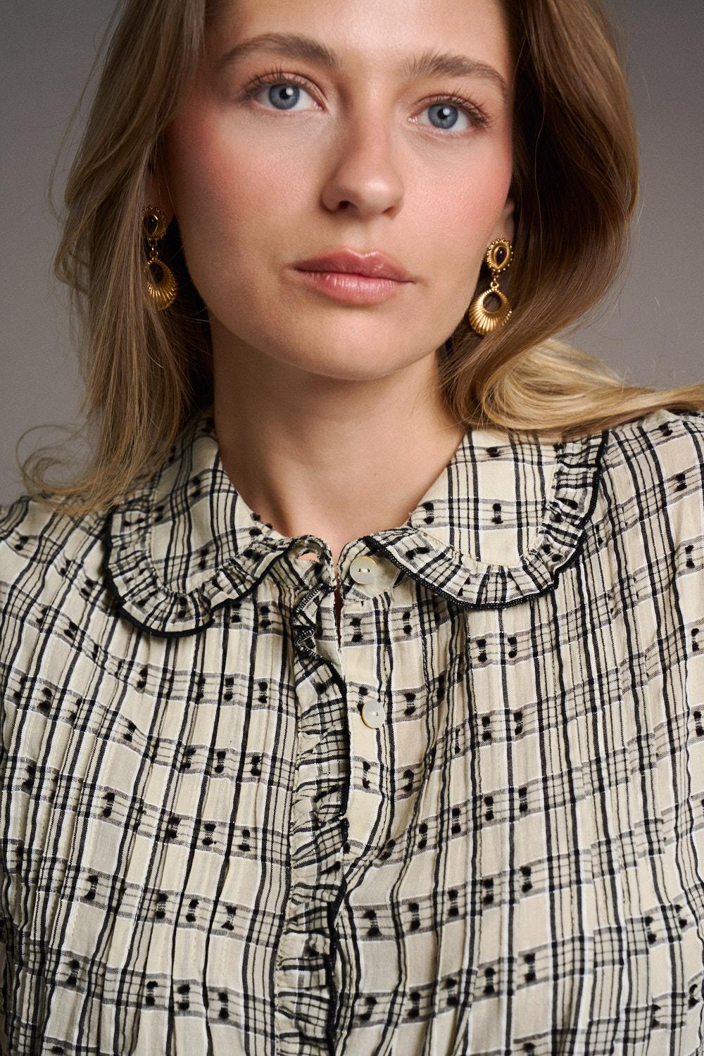 Julia Check print Blouse