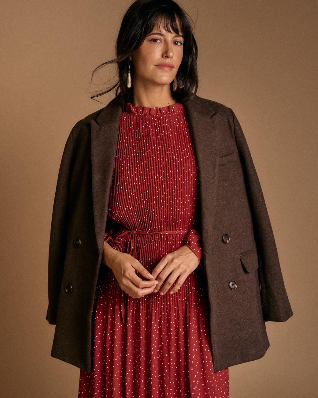 Vestido Lunares Granate