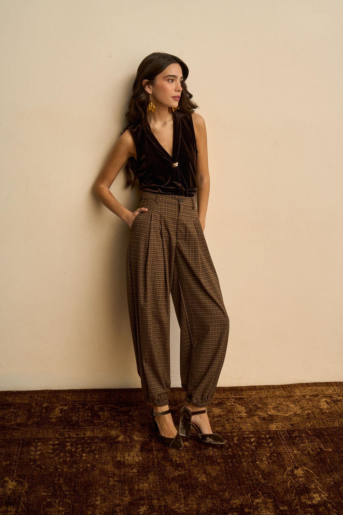 Casilda Check print Pants