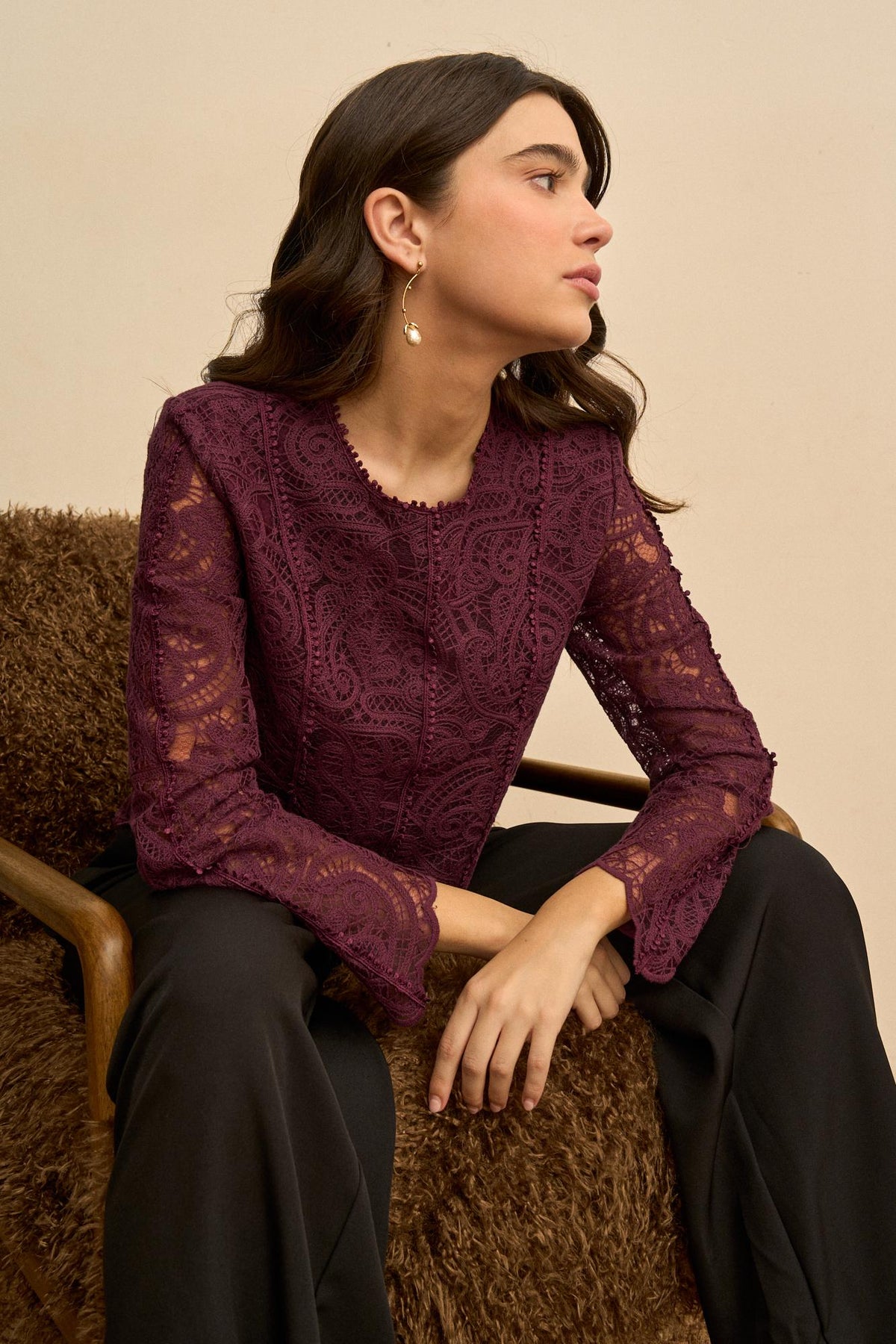 Adelina Openwork Lace Blouse
