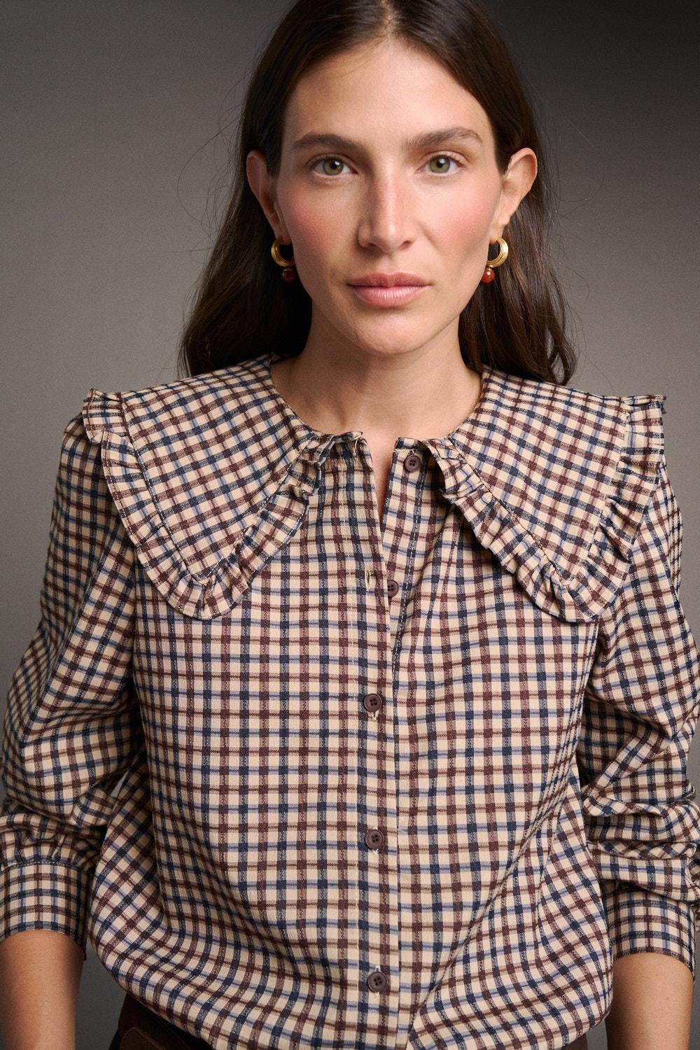 Bérénice Check print Blouse