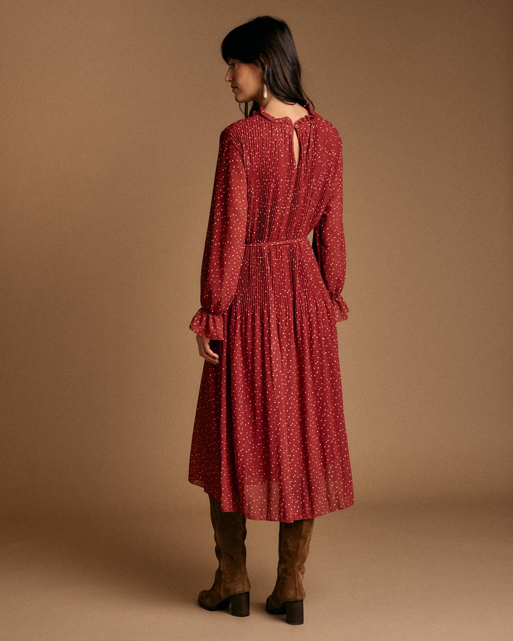 Vestido Lunares Granate