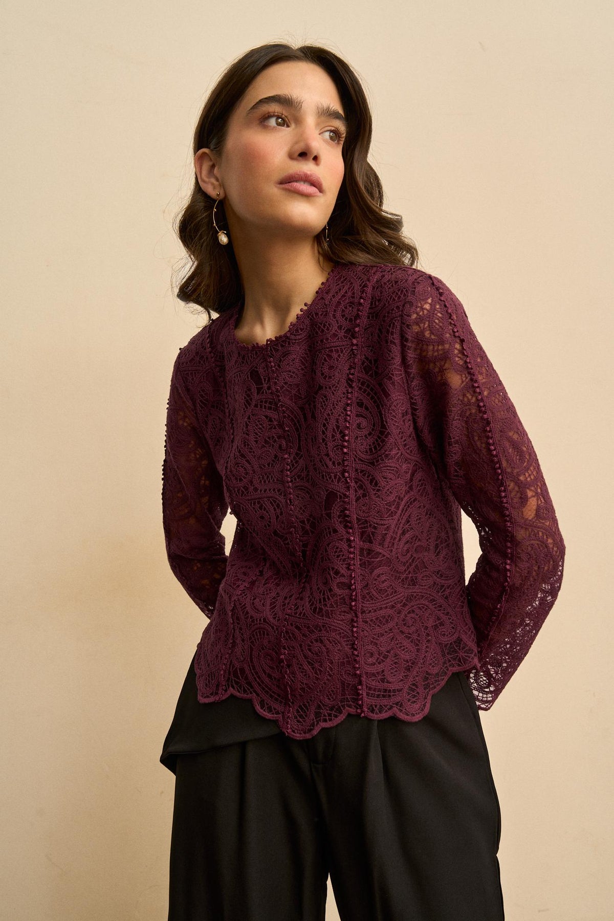 Adelina Openwork Lace Blouse