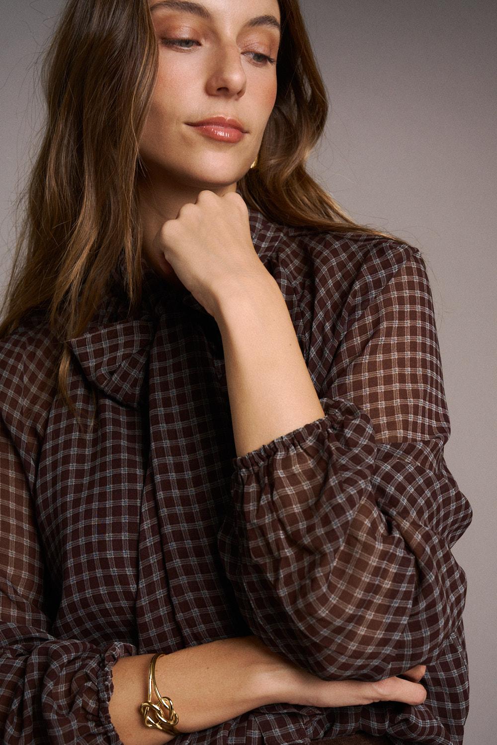 Blusa Cuadros Borda Amélie